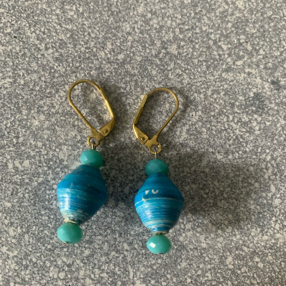 Blue Bead Earrings